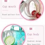 14OZ Colored Mug Sublimation Gradient Mason Jars With Handle Lids and Straw