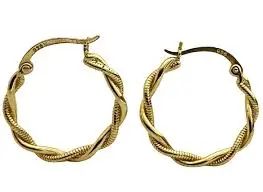 Twisted Gold Hoop Earrings.