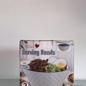 Modern 2-Piece White Serving Bowl Set