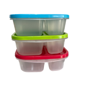 3pcs Reusable Meal Prep Containers, 4-Compartment To Go Bento Lunch Boxes, Stackable Divided Food Storage Containers for Work and Travel