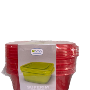 Generic Set of 3 Stackable Superim Posed Vacuum Seal Leak Proof airtight Lunch Box/Tiffin/Food Container (Size:160 * 115 * 55mm / 0.5L*3, Color: Pink)