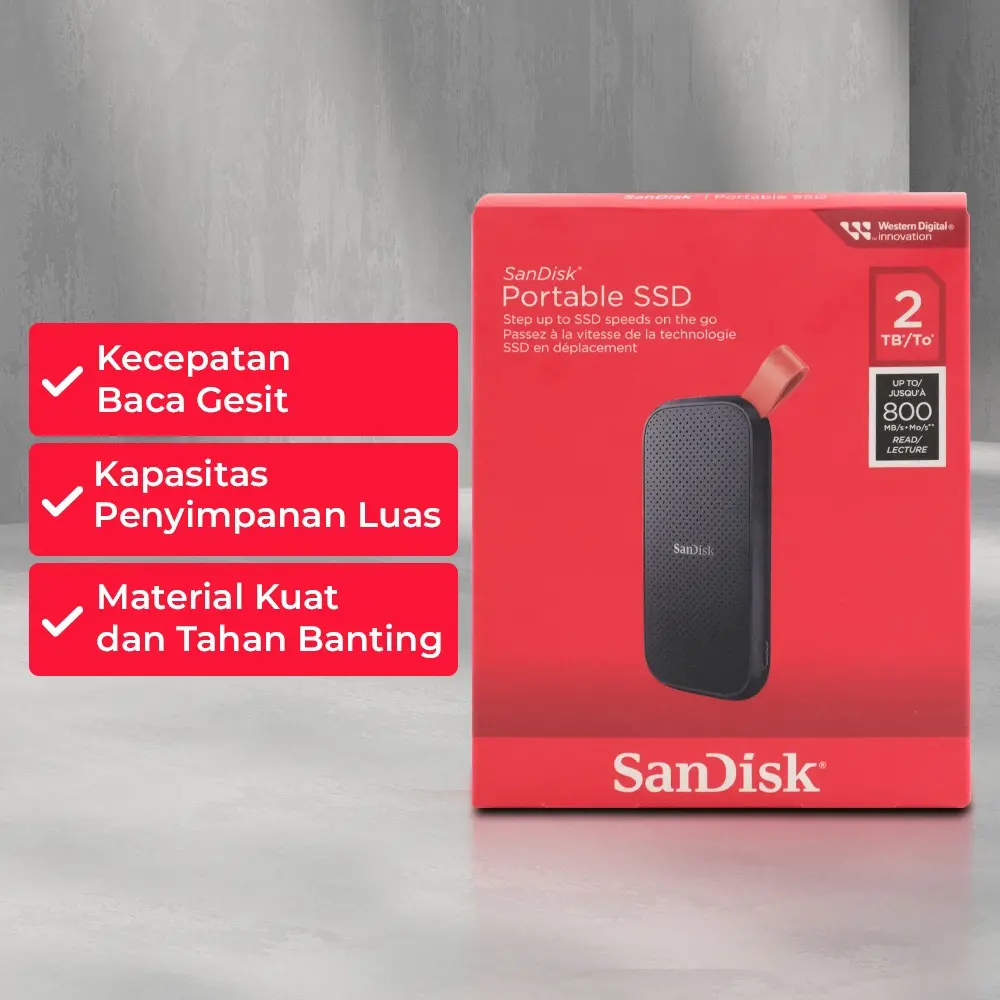 SanDisk 2TB Portable SSD External Up to 800MB/s