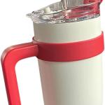 Insulated Sippy Cup, with Straw and Lid with Handle 40oz Capacity Travel Coffee Mug, for Hot and Cold Water Gift Decor.
