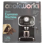 Cookworks Black Espresso Machine with milk frother