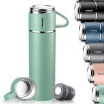 Thermos Flask, Stainless Steel Drinking Bottle, Keeps Hot and Cold for 10 Hours, Insulated Flask 500 ml with Leak-Proof Lid and Handle,