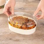 Food Container with a Lid - Clear - Plastic - 3sets
