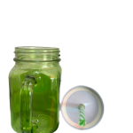 14OZ Colored Mug Sublimation Gradient Mason Jars With Handle Lids and Straw