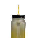 14OZ Colored Mug Sublimation Gradient Mason Jars With Handle Lids and Straw