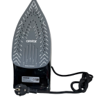 black Orvica steam iron.