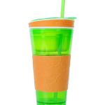 Greeen Snackeez Travel Cup with Straw, 16 oz - All-in-One Snacking Solution