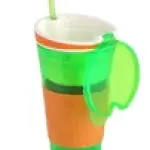Greeen Snackeez Travel Cup with Straw, 16 oz - All-in-One Snacking Solution