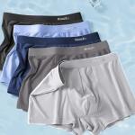 5-Pack HongKu Men'S Boxer Briefs, Classic Solid Color, 88% Polyester 12% Elastane, Medium Stretch Knit Fabric, 140gsm, Casual Wear Shortie Underwear