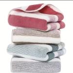 Striped Microfiber Towel - Super Soft, Quick-Dry, Absorbent, Light Beige-Friendly, Perfect for Home and Family, 70.0cm x 140.0cm, Multi-Color Pack, Quick-Dry Towel | Vibrant Towel | Microfibe